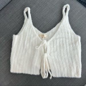 NWOT PacSun White Fuzzy Top XS
